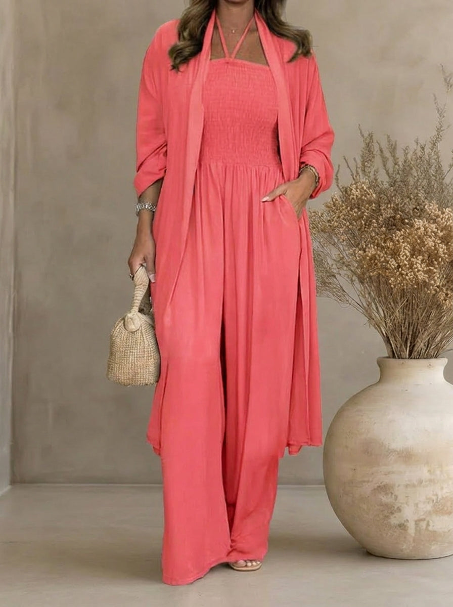 Berta - Conjunto con espalda descubierta y pernera amplia