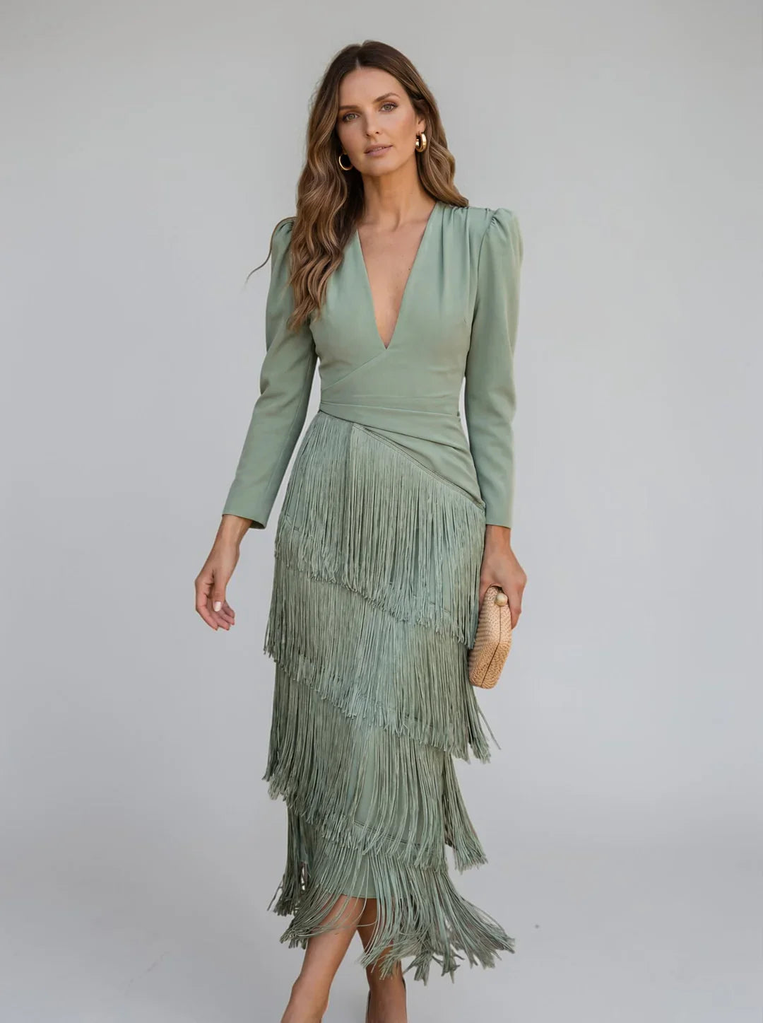 Elodia - Vestido con Flecos Elegante