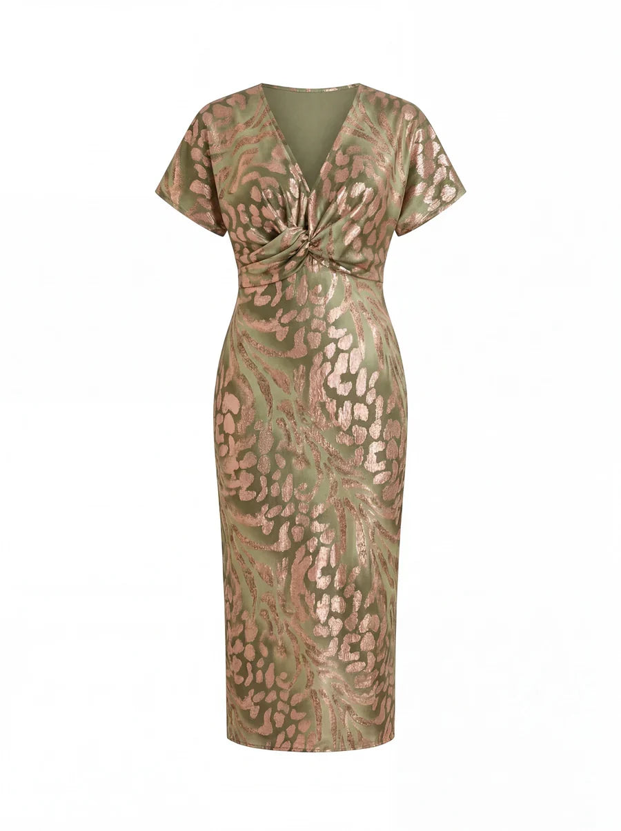 Olivia - Vestido midi color cobre
