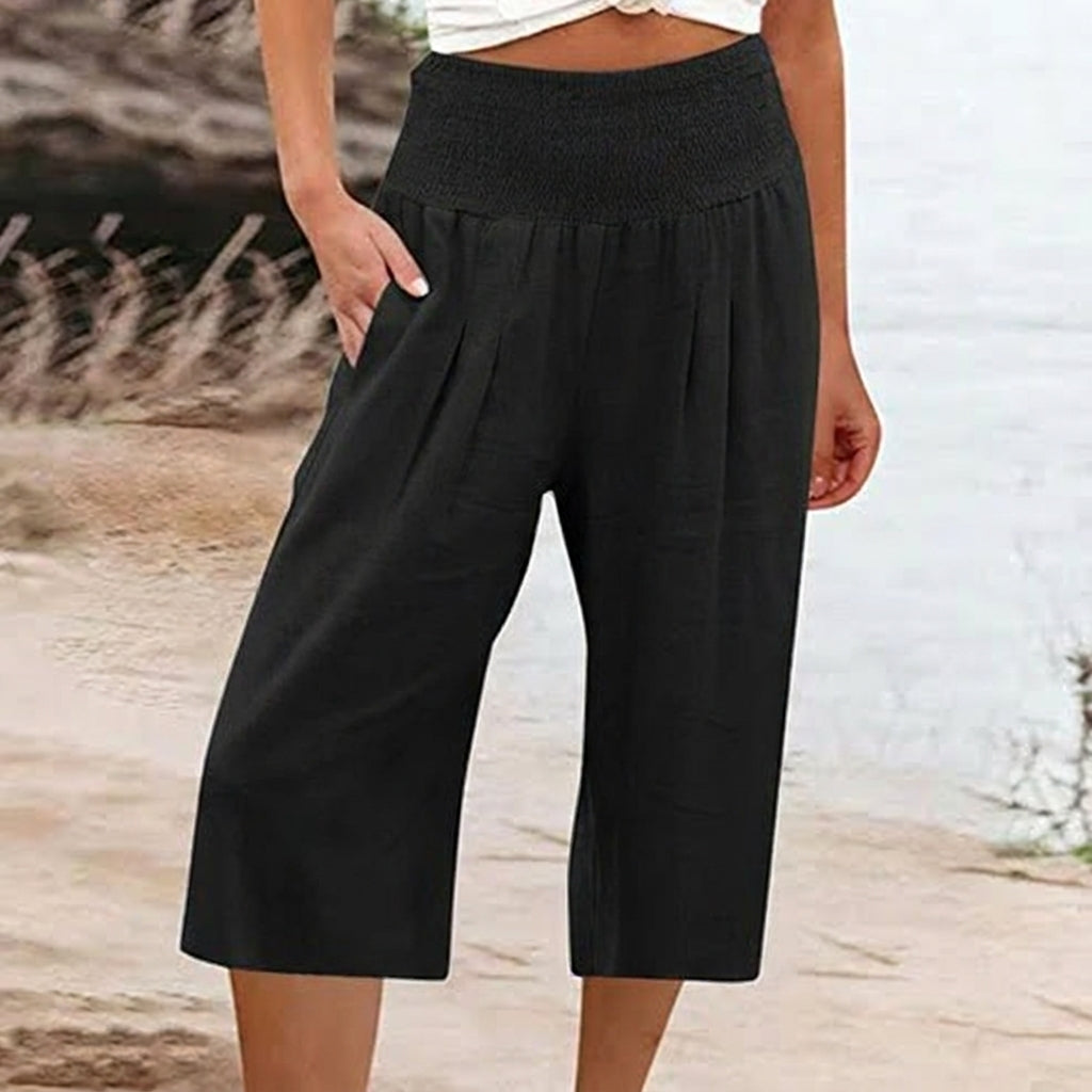 Siena - Pantalones capri ligeros con cintura elástica