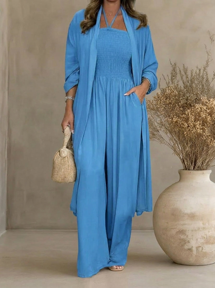 Berta - Conjunto con espalda descubierta y pernera amplia