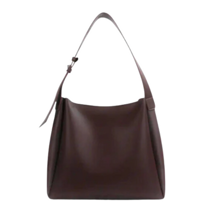 SACHA - Bolso Bandolera en cuero liso con clutch cartera - Café - CARMEN VELVET