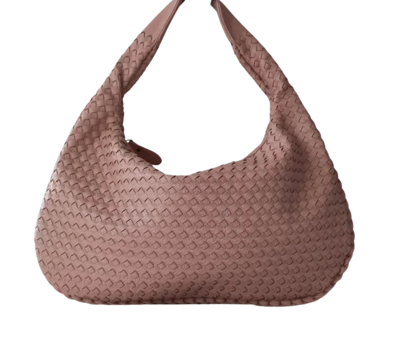 CLARA - Bolso Grande de tendencia trenzado en cuero - Rosa - CARMEN VELVET