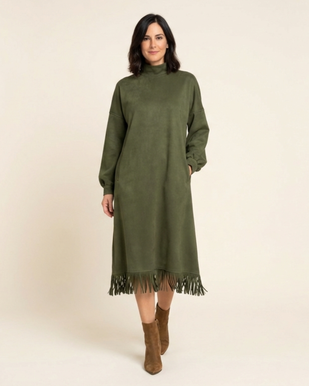 Martina - Vestido de caída ligera de ante sintético