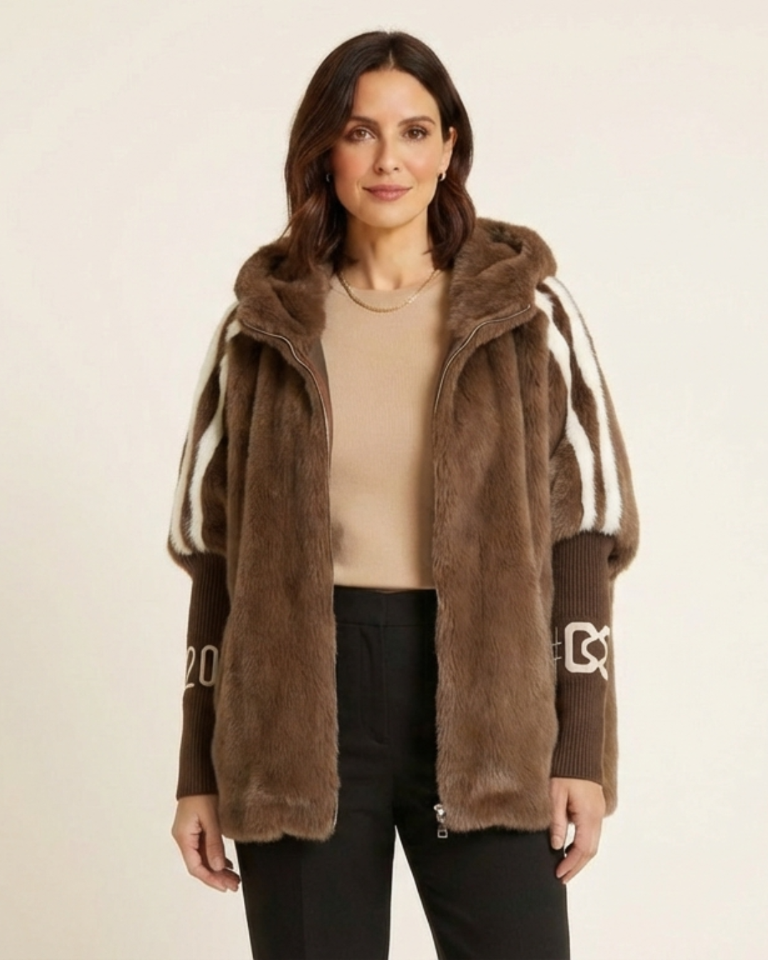 Loreta - Chaqueta de estilo diario con capucha y cremallera