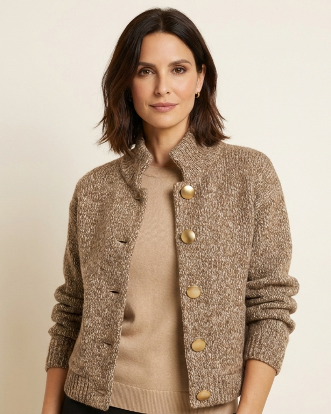 Bea - Elegante chaqueta texturizada con botones grandes