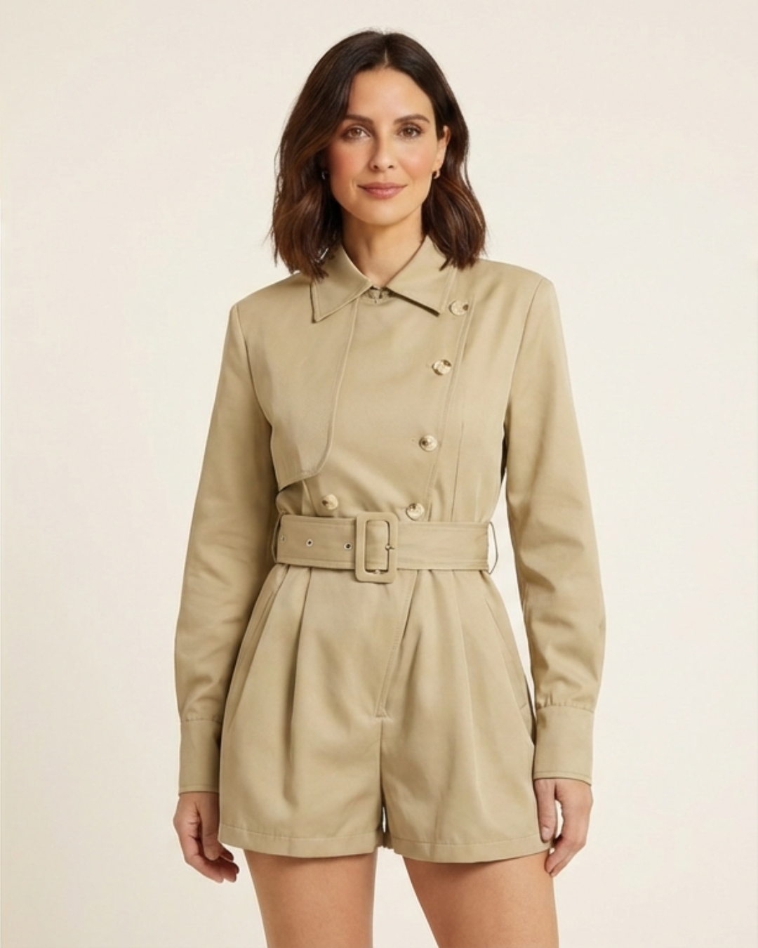 Aitana - Mono estilo gabardina asimétrico