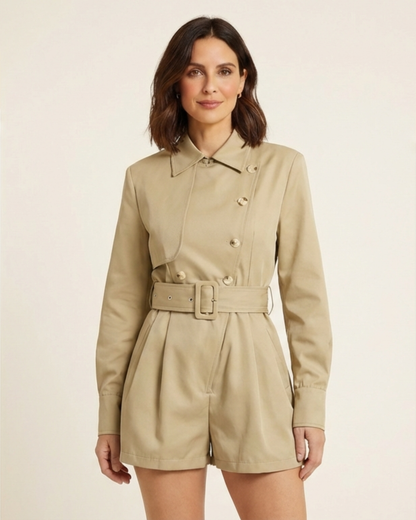 Aitana - Mono estilo gabardina asimétrico
