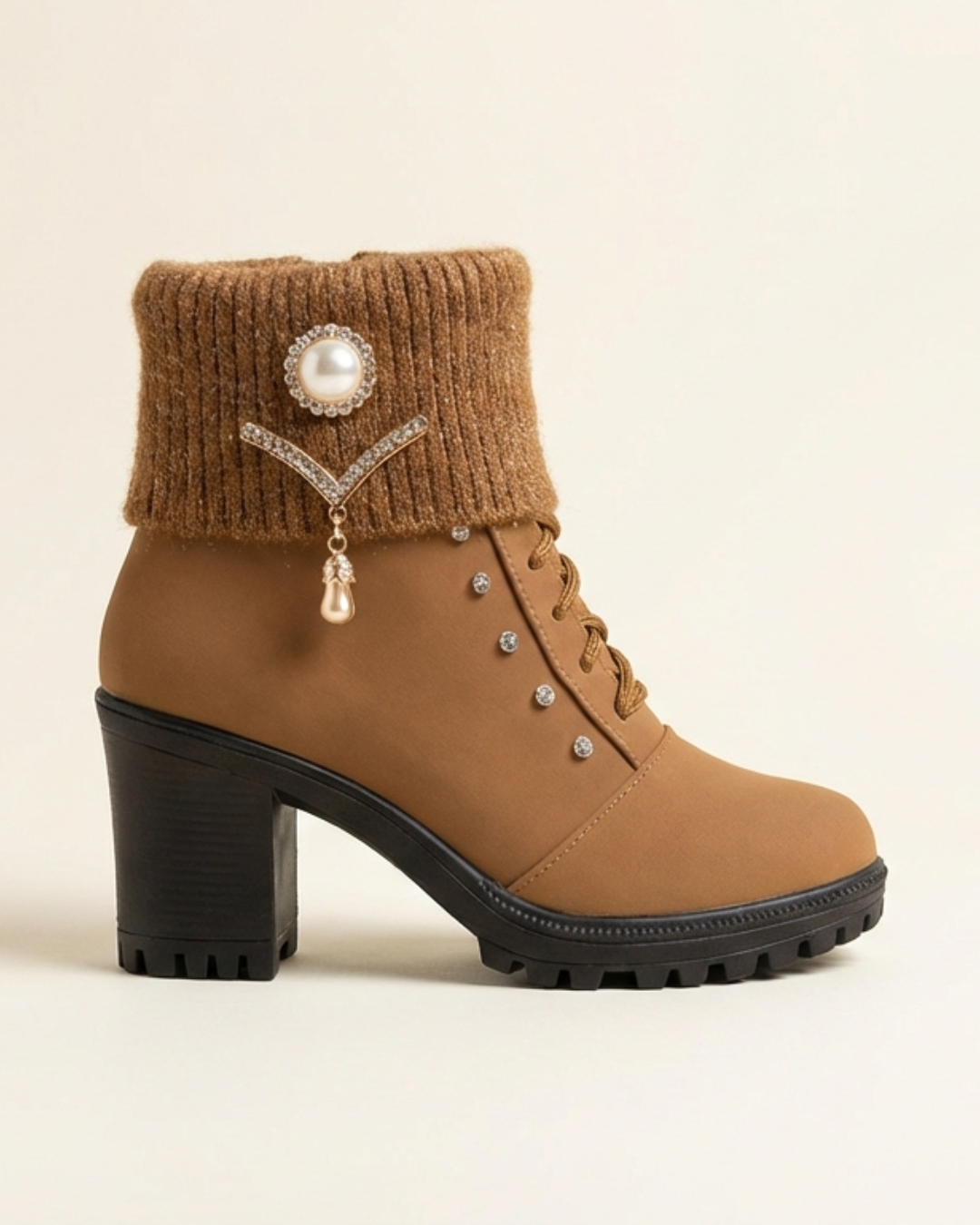 Maya - Botas de tacón grueso y cálidas