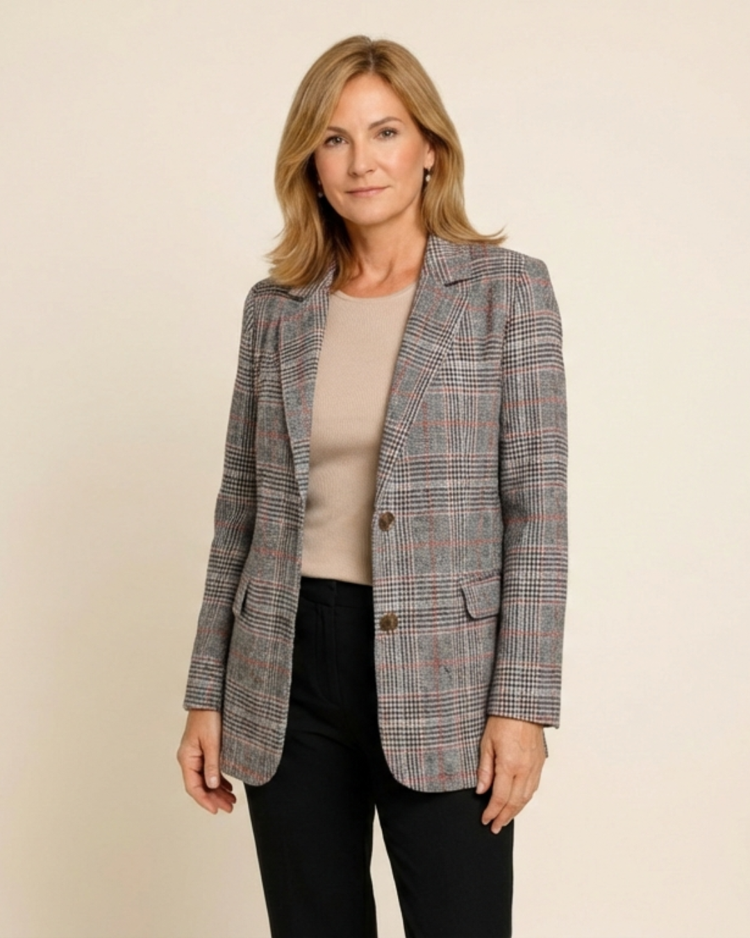 Alejandra - Blazer elegante a cuadros