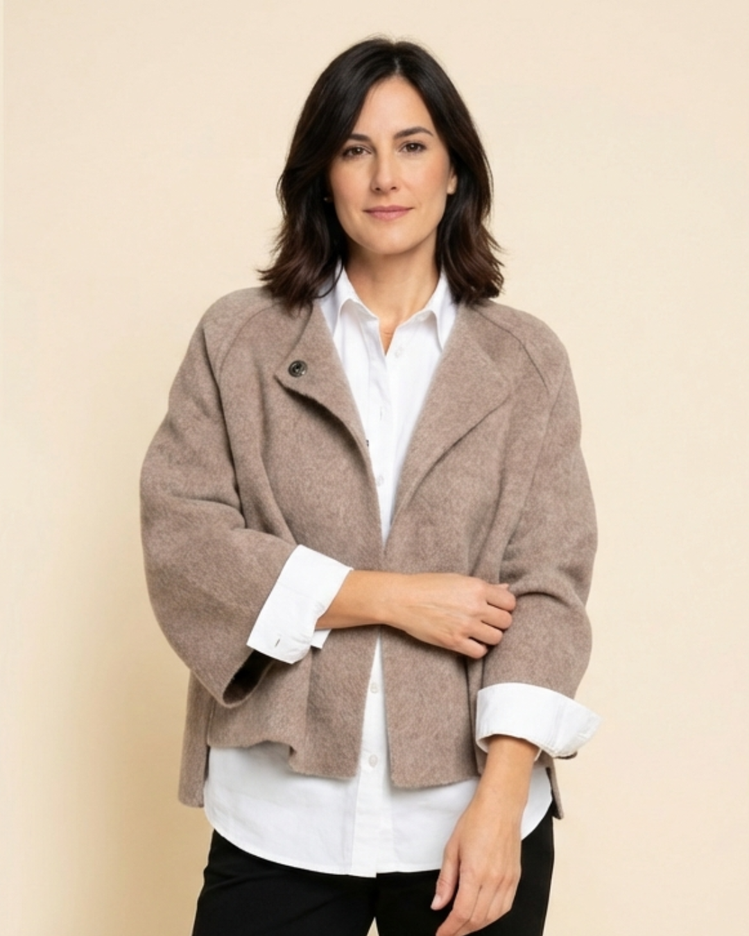 Alma - Chaqueta suave de cuello redondo