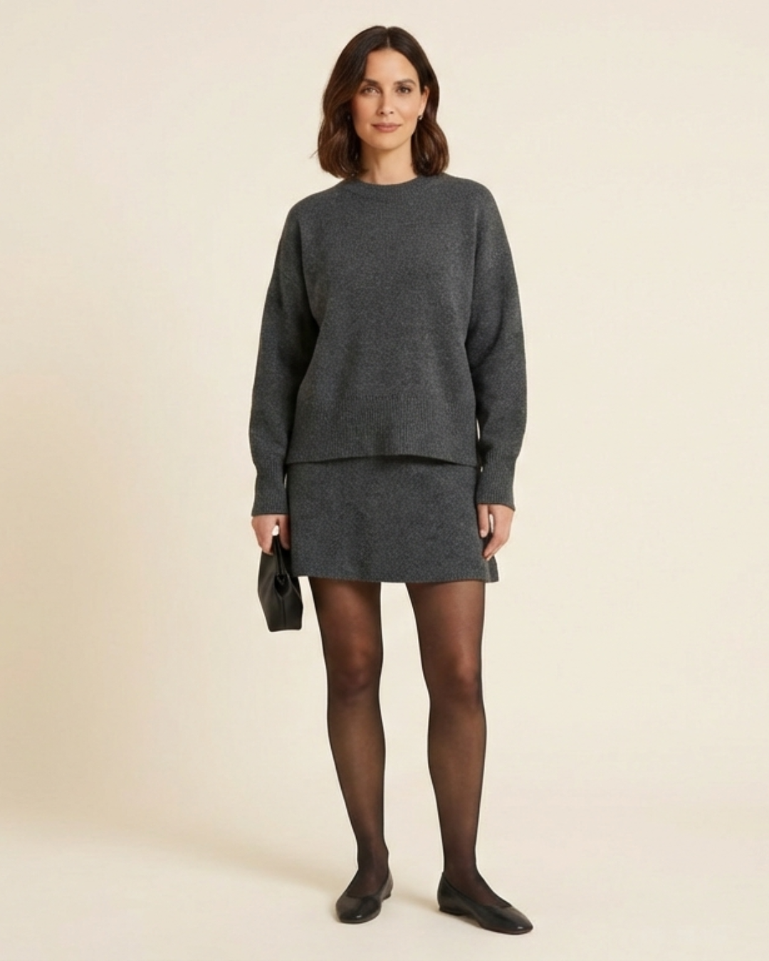 Leila - Conjunto de punto oversize con minifalda