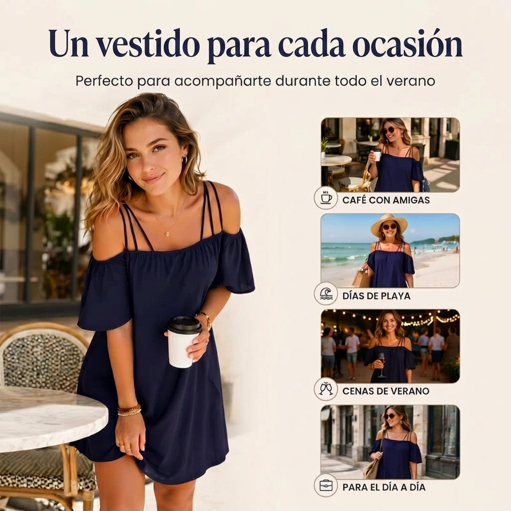 Nadia - Vestido de tirantes finos y corte amplio