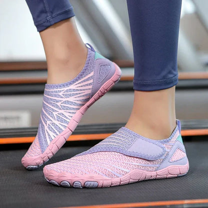 Carla - Zapatillas barefoot de senderismo con suela de buen agarre y de confort diario