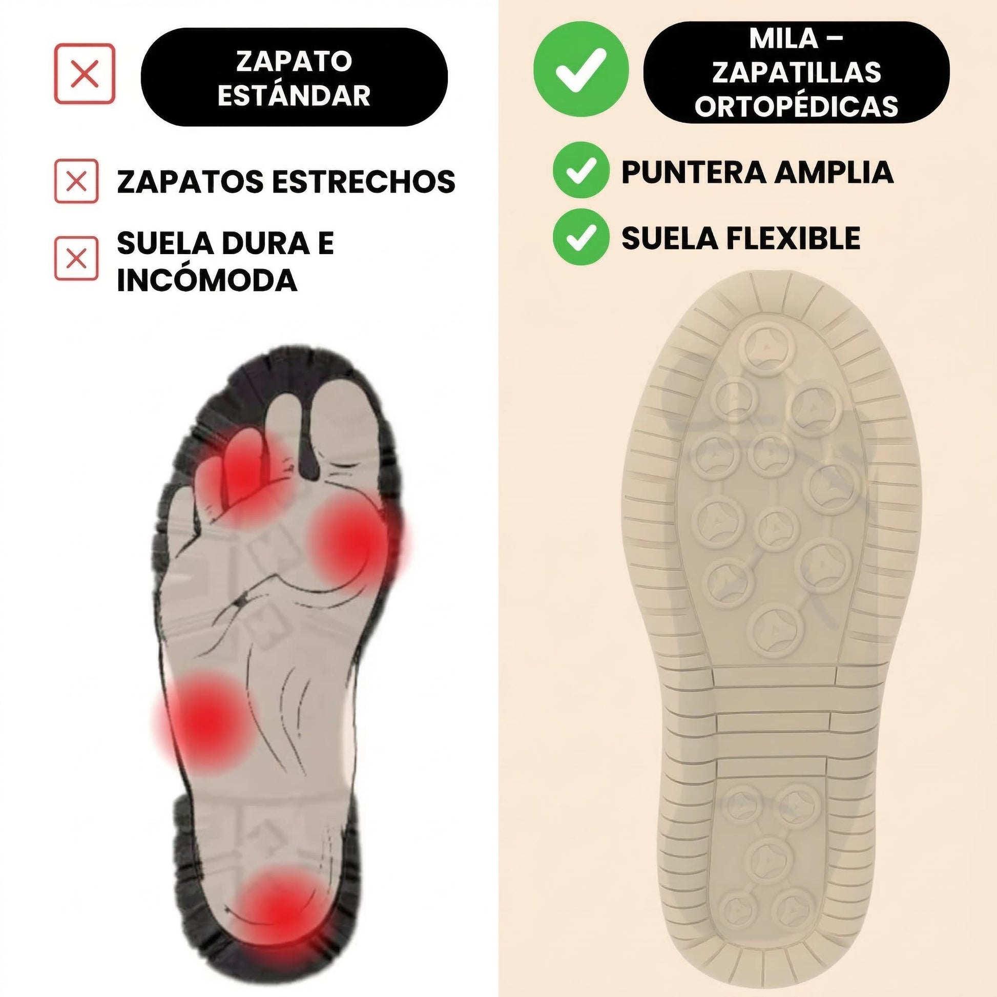 Amaia - Zapatillas ergonómicas de confort diario con cremallera