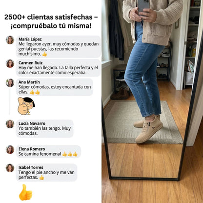 Amaia - Zapatillas ergonómicas de confort diario con cremallera