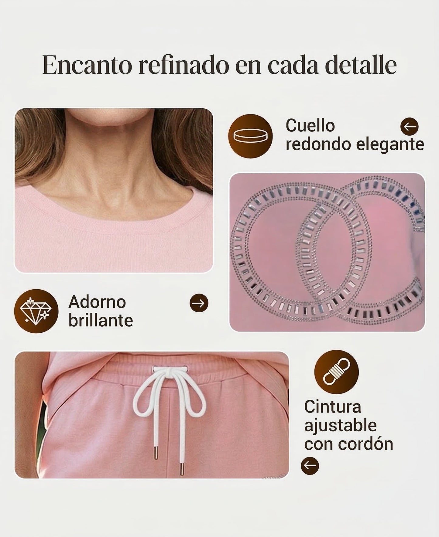 Nora - Conjunto de dos piezas con top y pantalón de corte relajado