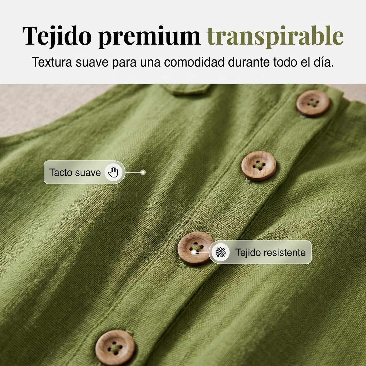 Cleo - Mono de estilo diario de tirantes con botones y ajuste de corte relajado