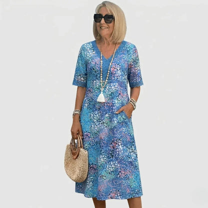 Lorena - Vestido midi veraniego con motivo oceánico