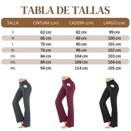 Naiara - Pantalón de tiro alto elástico y línea amplia