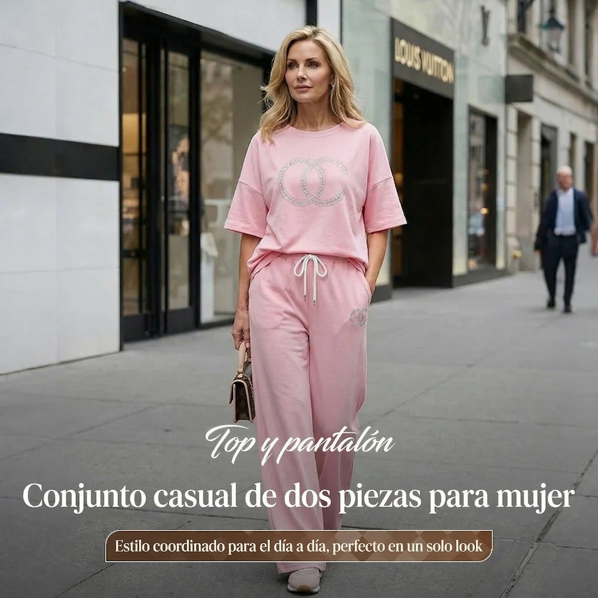 Nora - Conjunto de dos piezas con top y pantalón de corte relajado