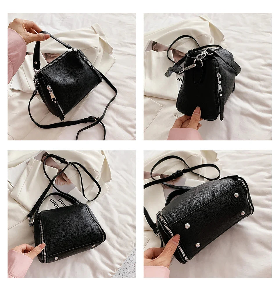 SOFIA - Bolso Bandolera en cuero granulado - CARMEN VELVET