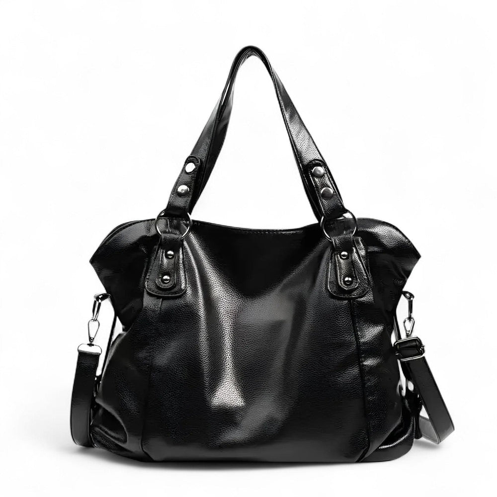 HÉRA - Grand sac en cuir souple noir — image 1