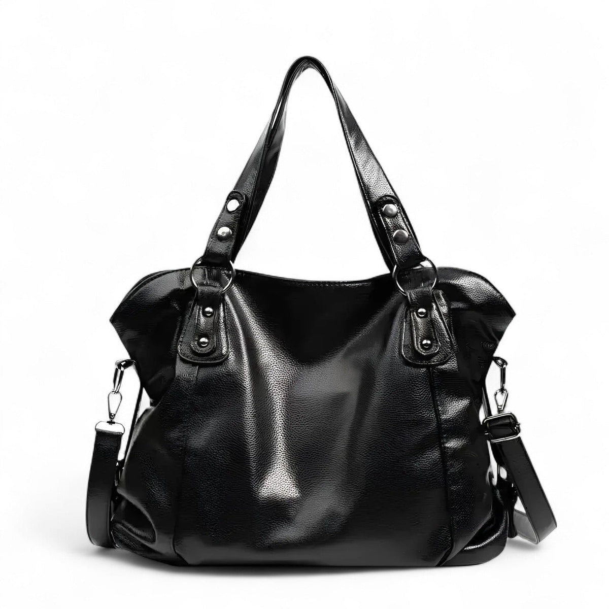 HÉRA - Grand sac en cuir souple noir — image 1