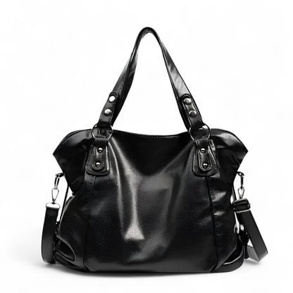 HÉRA - Bolso Grande en cuero suave negro - Negro - CARMEN VELVET