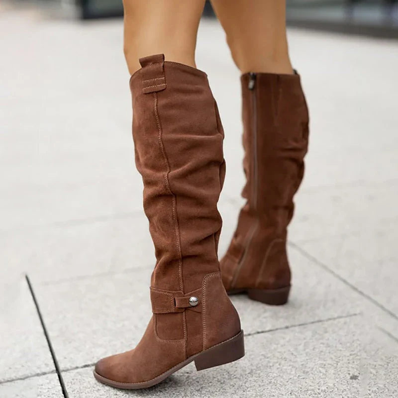 Samira - Botas de efecto ante de confort diario y cálidas