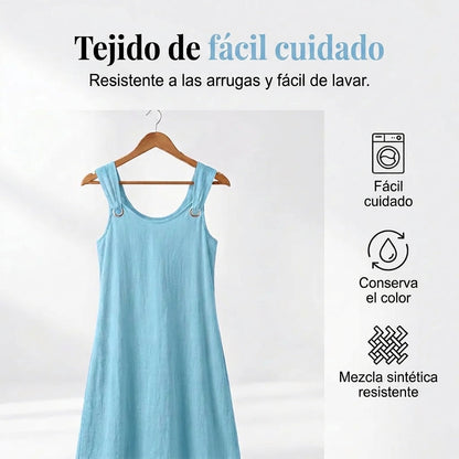 Leila - Vestido largo con tirantes de anillas