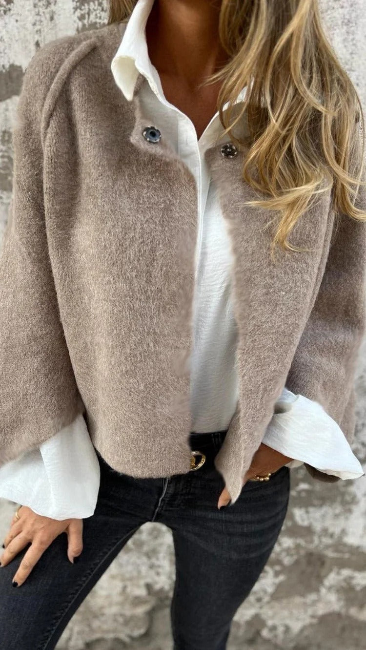 Alma - Chaqueta suave de cuello redondo