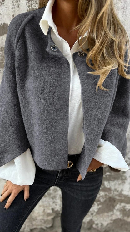 Alma - Chaqueta suave de cuello redondo