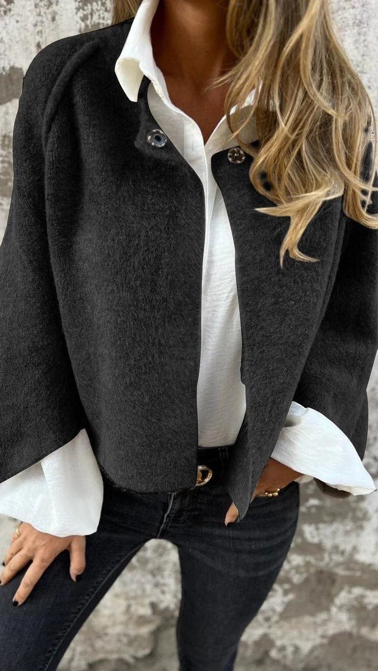 Selena - Chaqueta suave de cuello redondo