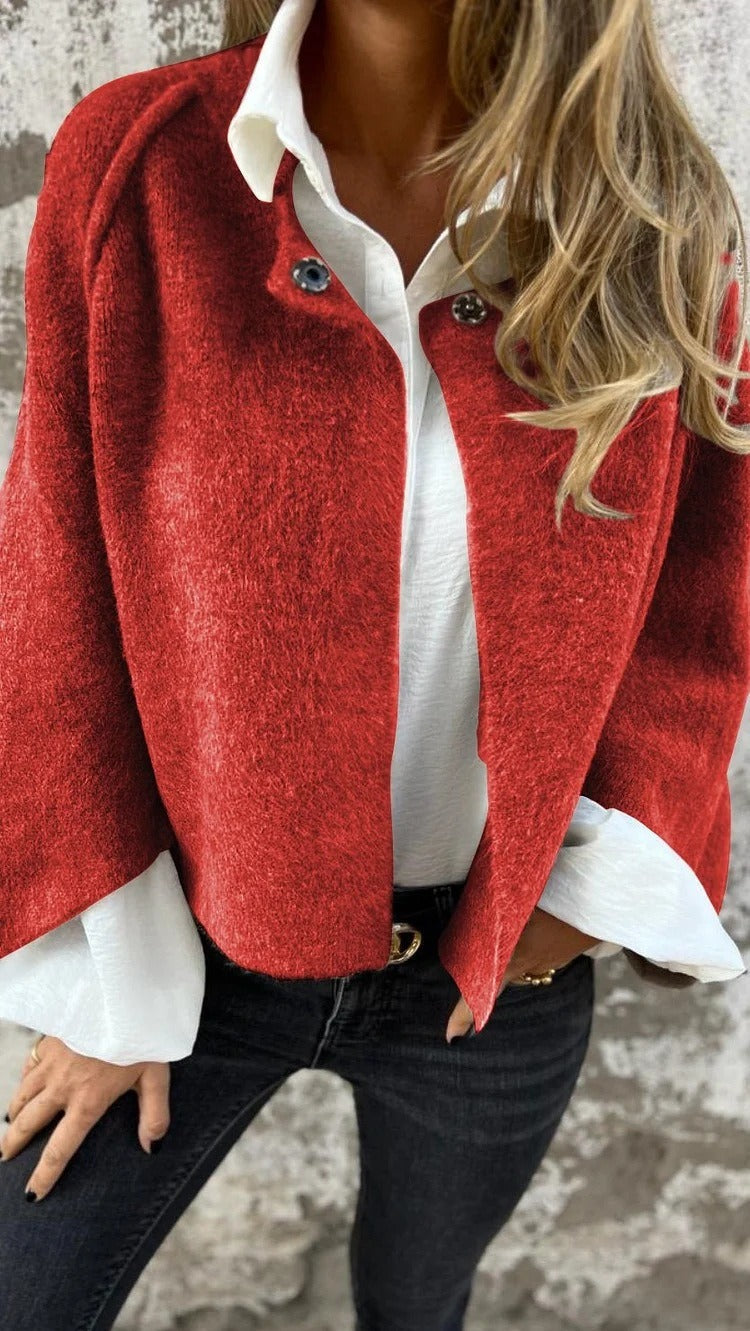 Alma - Chaqueta suave de cuello redondo