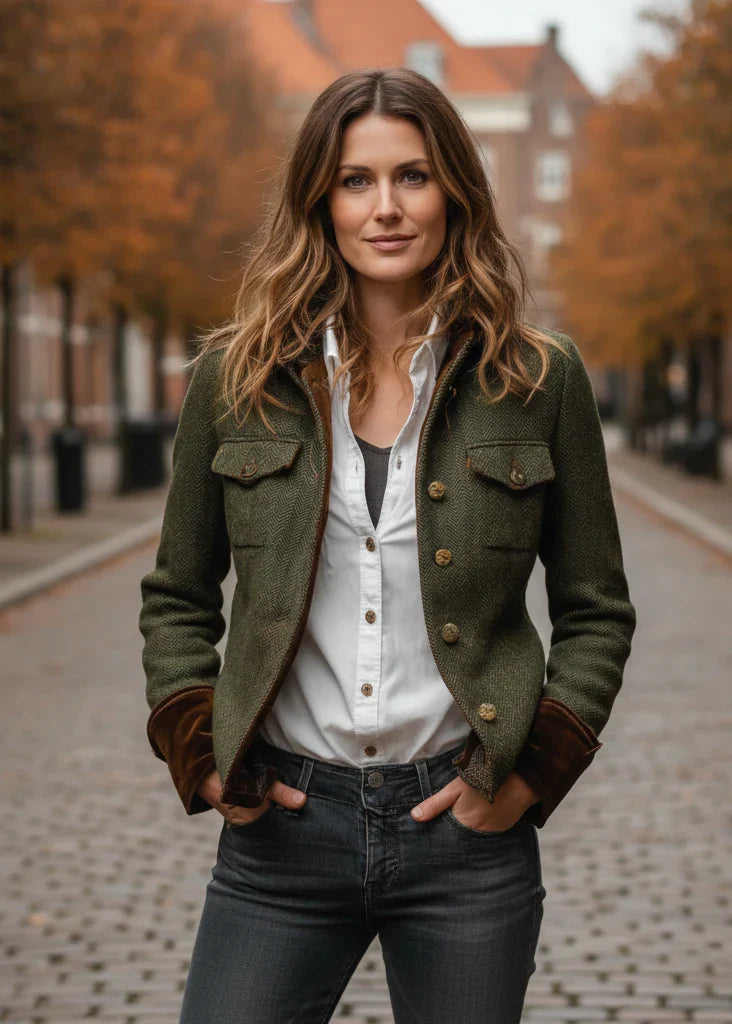 Nora - Chaqueta elegante con detalles de terciopelo