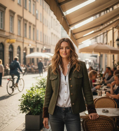 Nora - Chaqueta elegante con detalles de terciopelo