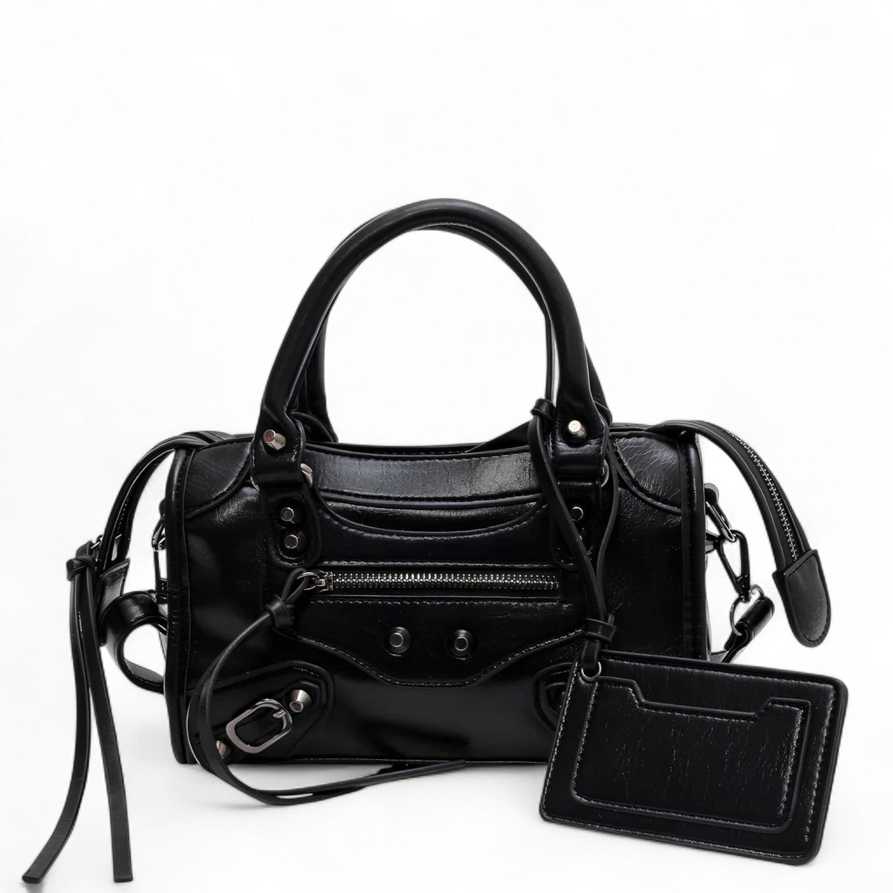 MAËLLE - Bolso Pequeño retro en cuero - Negro - CARMEN VELVET