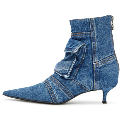 Teresa - Botines de diseño cargo en tejido tejano