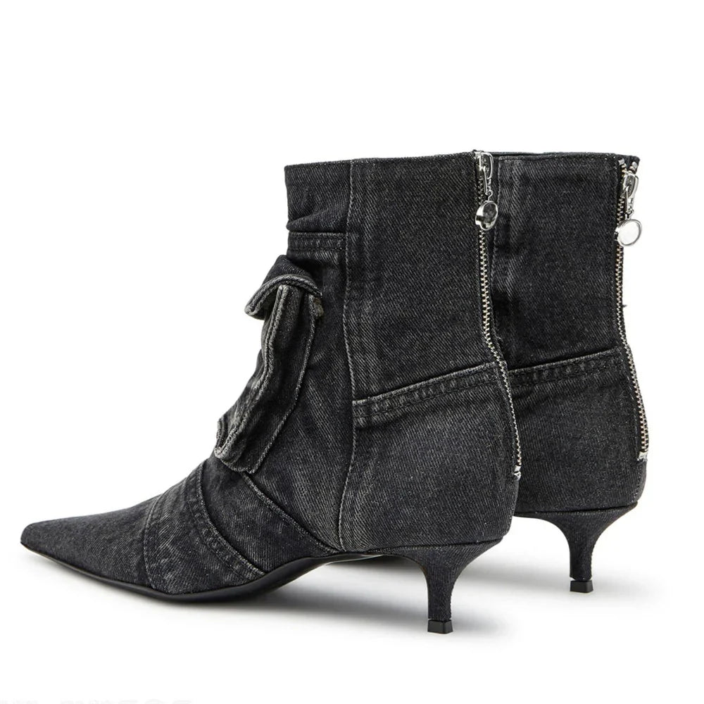 Teresa - Botines de diseño cargo en tejido tejano