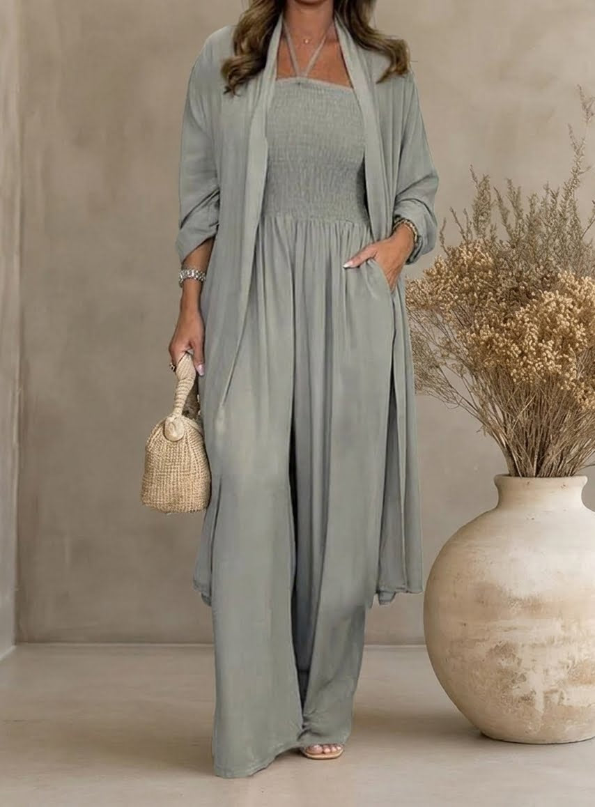 Berta - Conjunto con espalda descubierta y pernera amplia