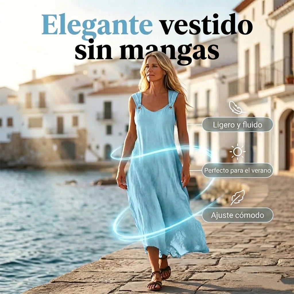Leila - Vestido largo con tirantes de anillas