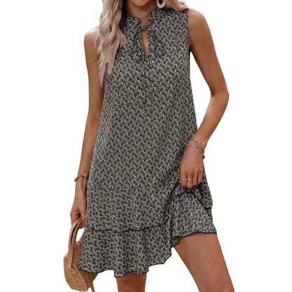 Clara - Vestido motivo bohemio con escote de pico