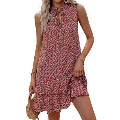 Clara - Vestido motivo bohemio con escote de pico
