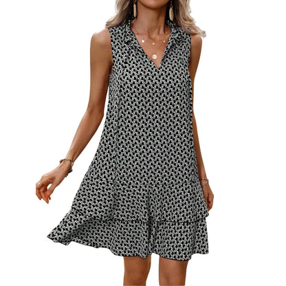 Clara - Vestido motivo bohemio con escote de pico