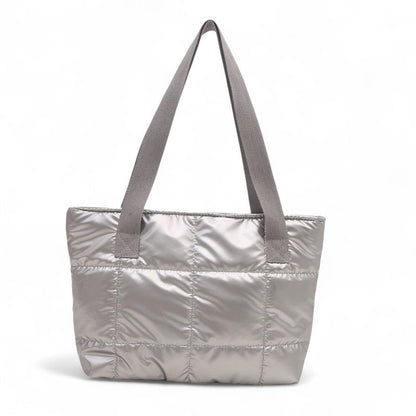 NEYLA - Bolso Grande acolchado - Plateado - CARMEN VELVET