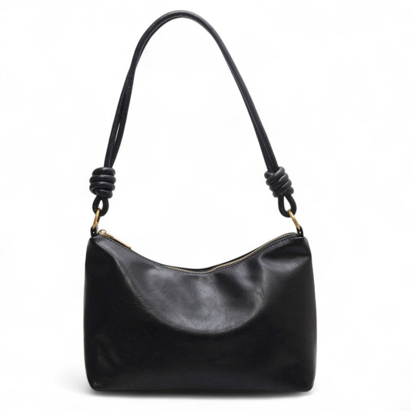 KAYNA - Bolso elegante en cuero suave - Negro - CARMEN VELVET