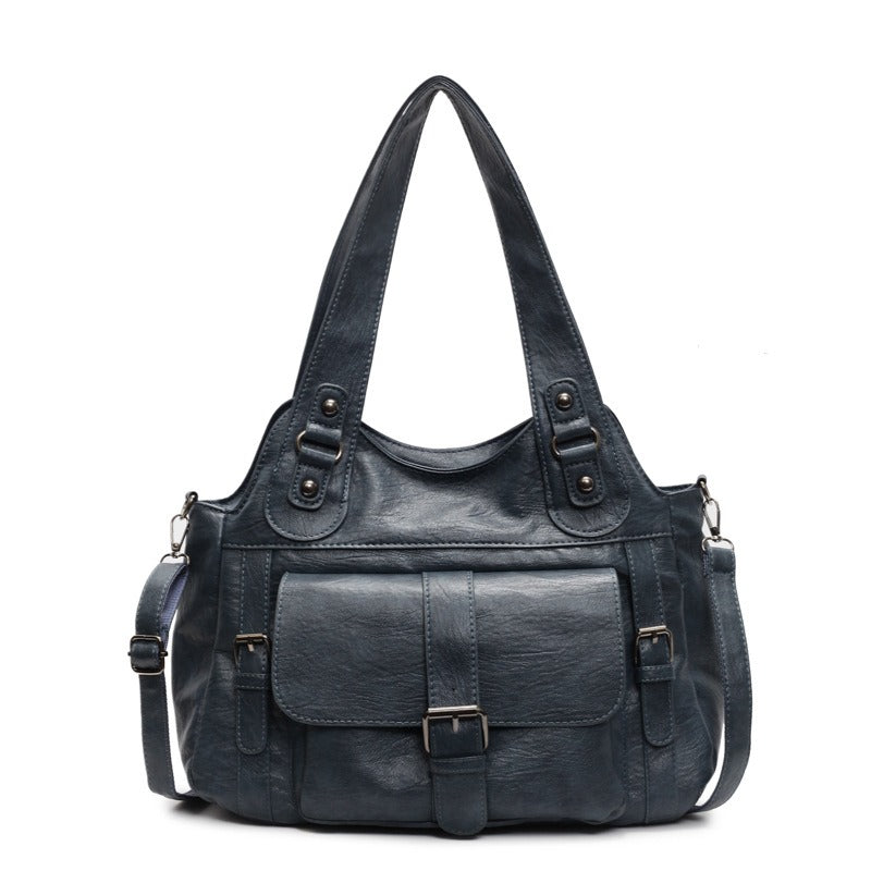 SEFA - Bolso para el Día a Día Vintage y práctico - Azul - CARMEN VELVET