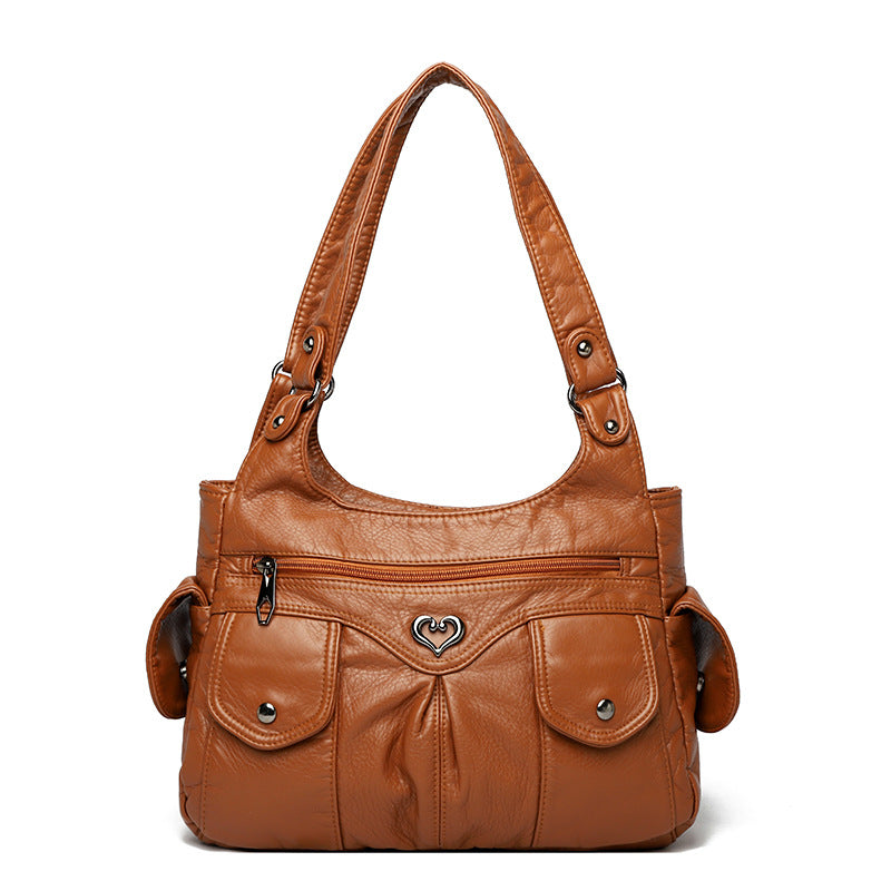 VICKY - Bolso en cuero organizado - Marrón - CARMEN VELVET