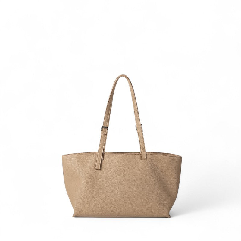 EDEN - Bolso Grande en cuero liso - Caqui - CARMEN VELVET